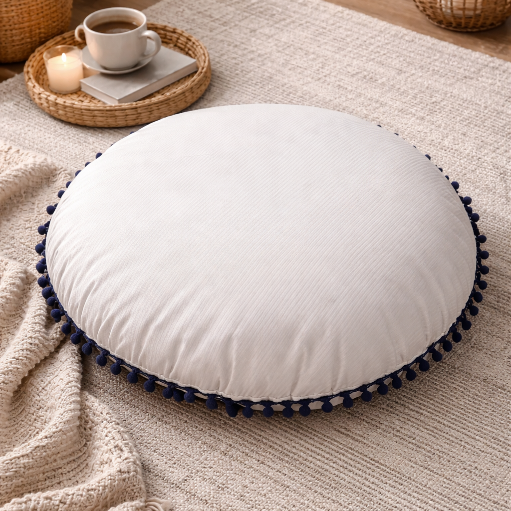 Ivory Stripe Floor Cushion