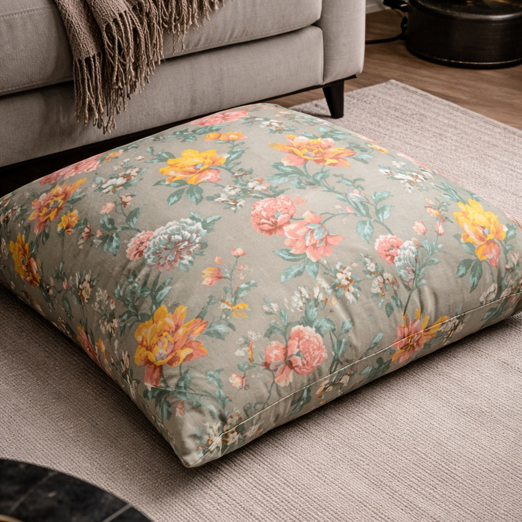 Floral floor cushion