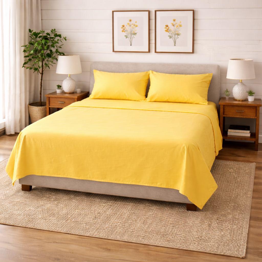 Serene Solid Bed Sheet Set