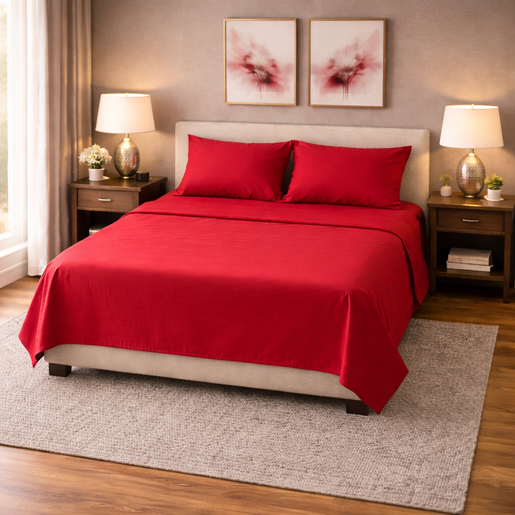 Serene Solid Bed Sheet Set