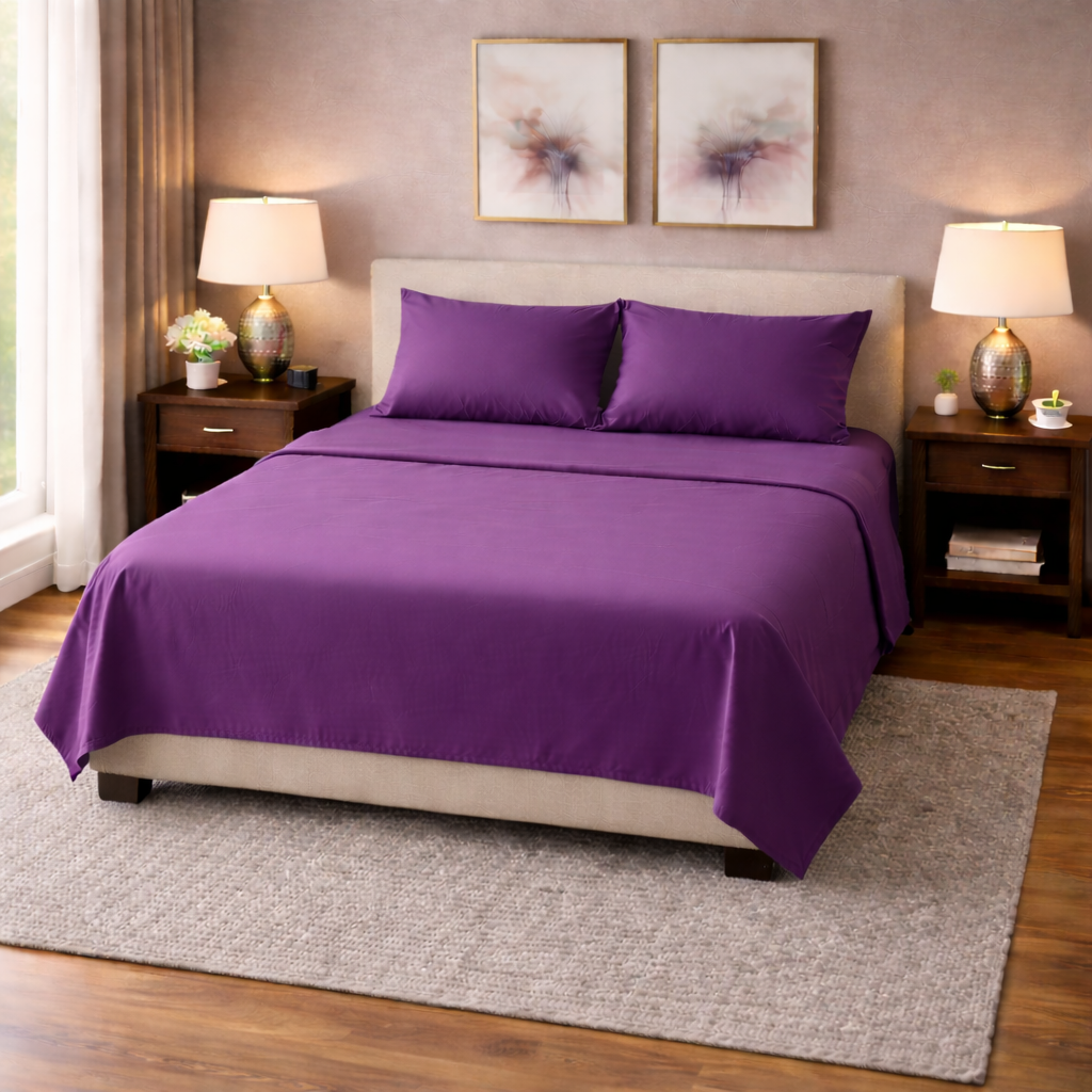 Serene Solid Bed Sheet Set