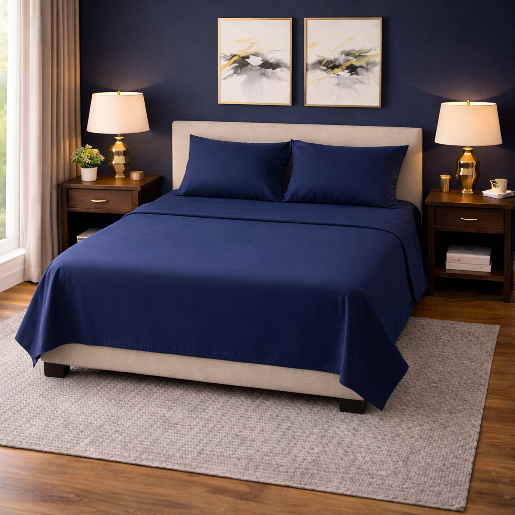 Serene Solid Bed Sheet Set