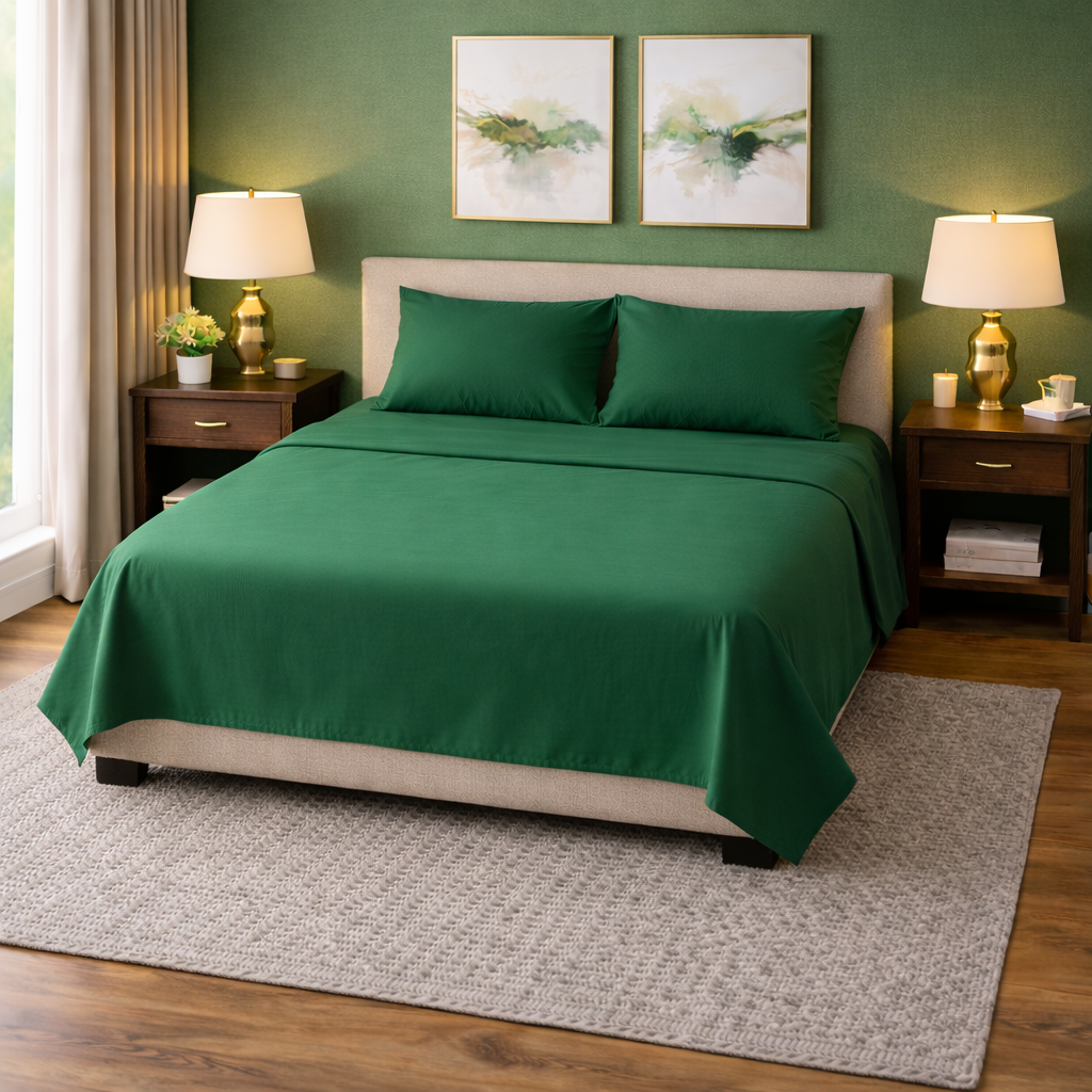 Serene Solid Bed Sheet Set