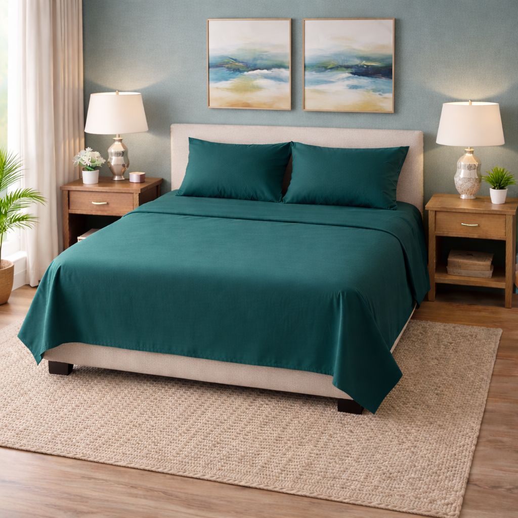 Serene Solid Bed Sheet Set