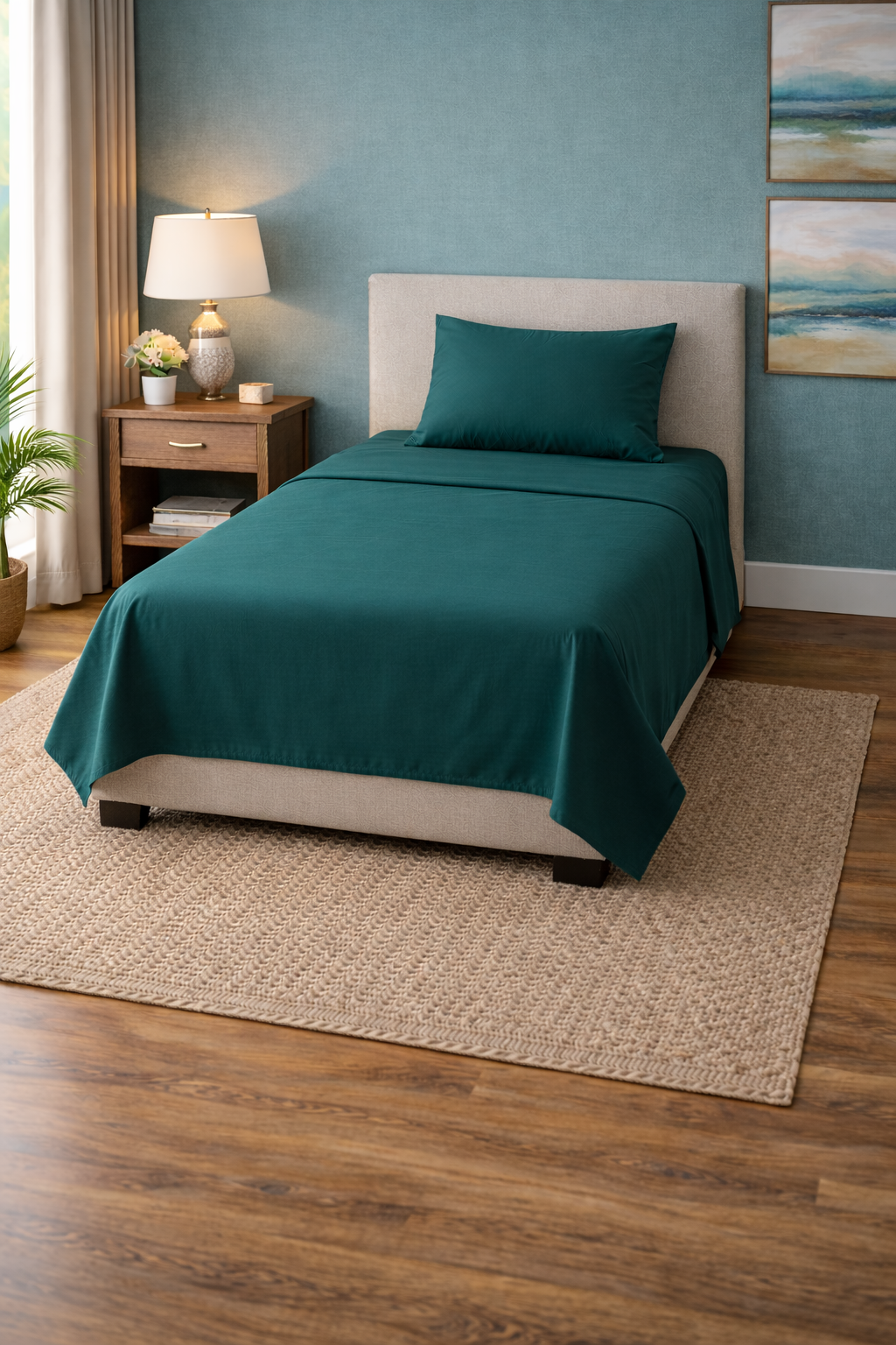 Serene Solid Bed Sheet Set