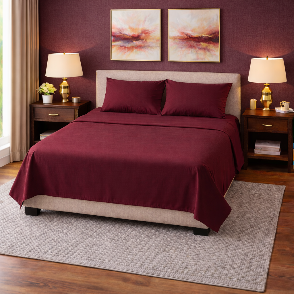 Serene Solid Bed Sheet Set